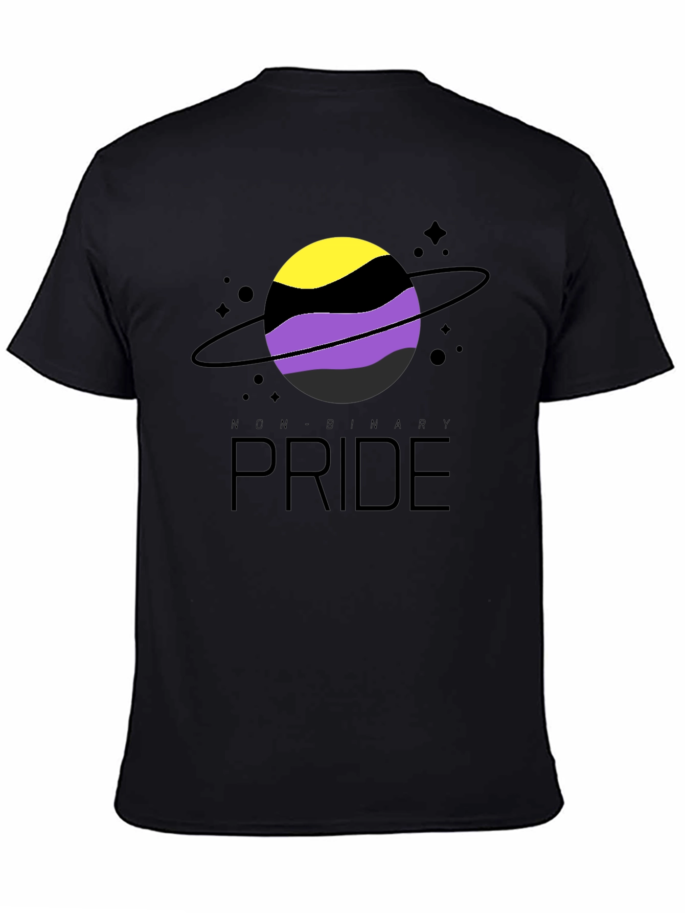 Non-Binary Pride T-Shirt: Saturn Design