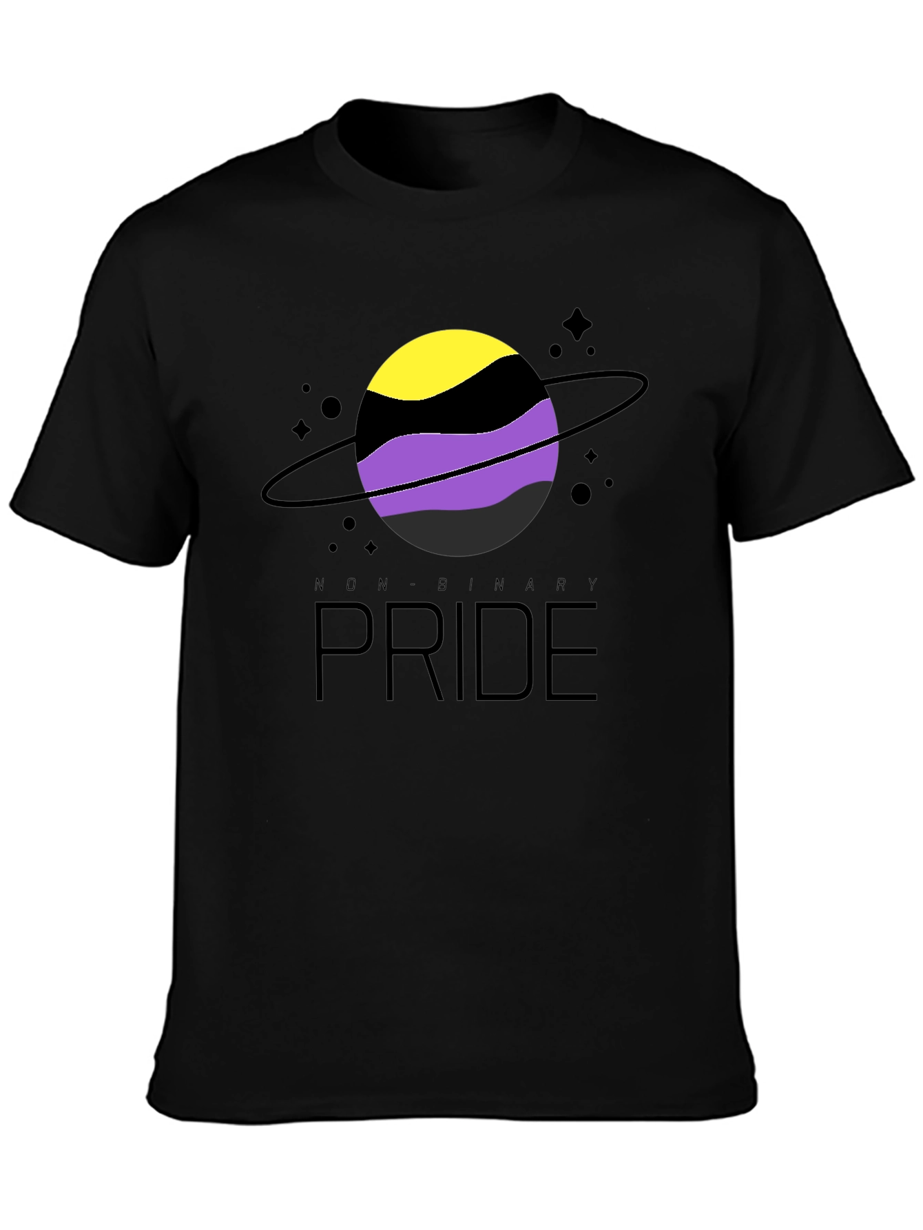 Non-Binary Pride T-Shirt: Saturn Design