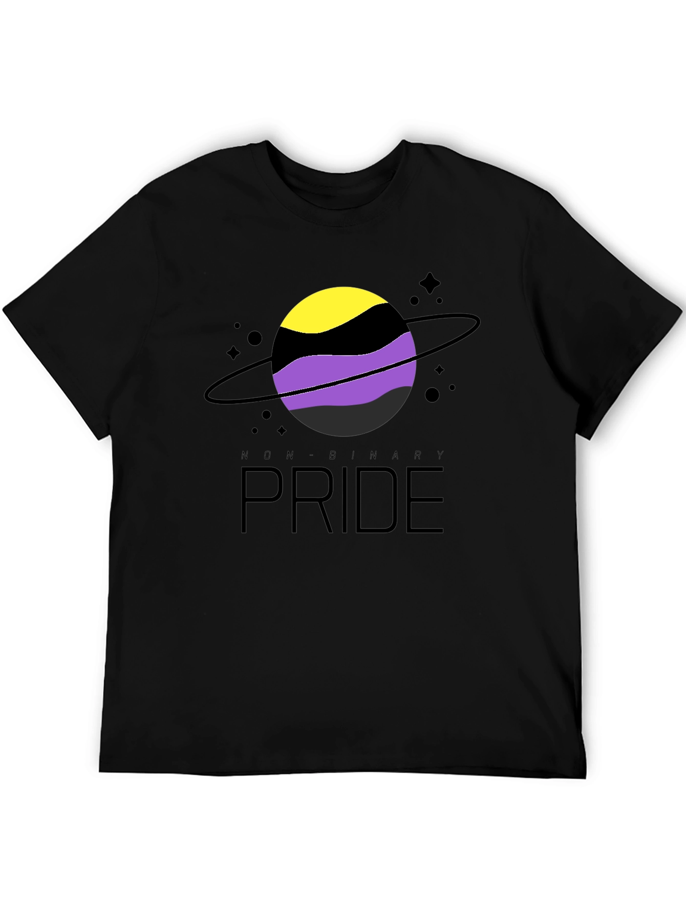 Non-Binary Pride T-Shirt: Saturn Design