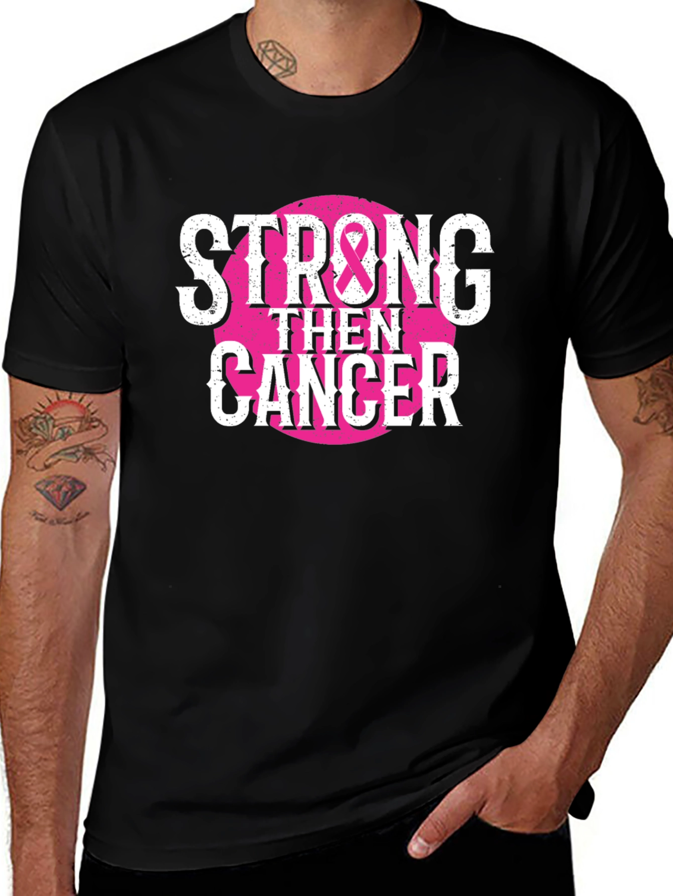 Strong Then Cancer Awareness T-Shirt