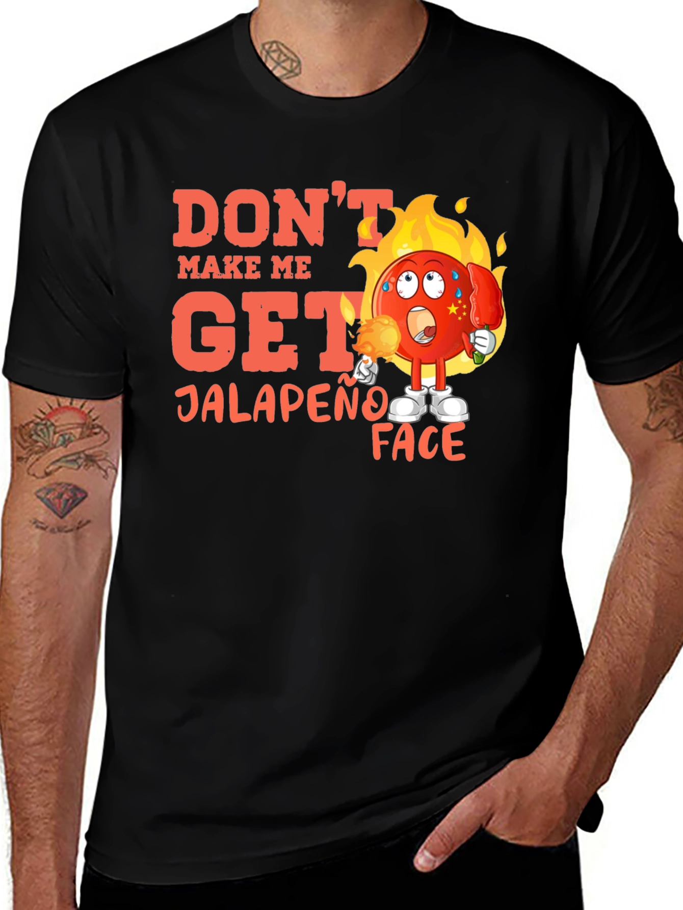 Dont Make Me Get Jalapeno Face Black T-Shirt