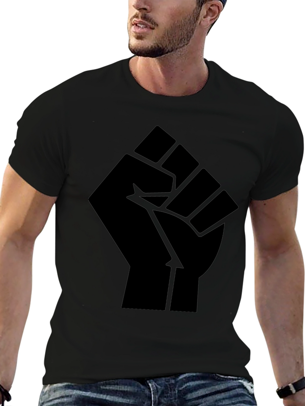 Black Power Fist Graphic T-Shirt - Mens Activism Tee