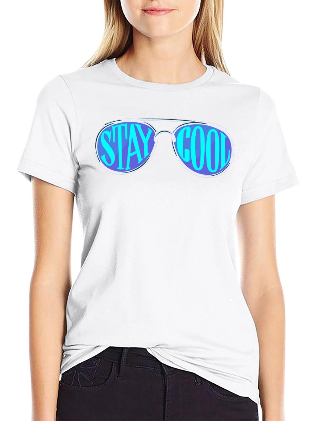 Stay Cool Sunglasses Graphic Tee - Black