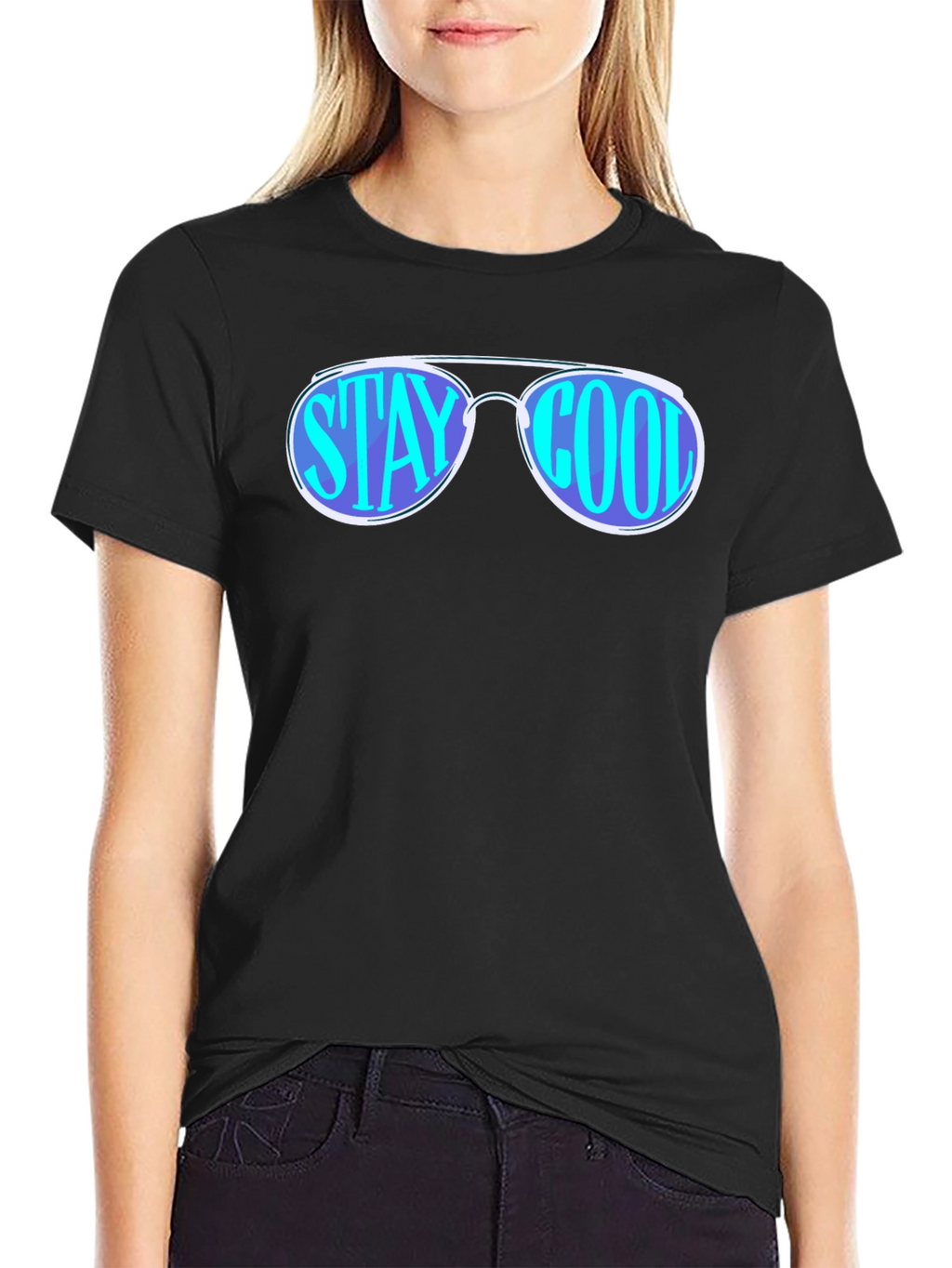 Stay Cool Sunglasses Graphic Tee - Black
