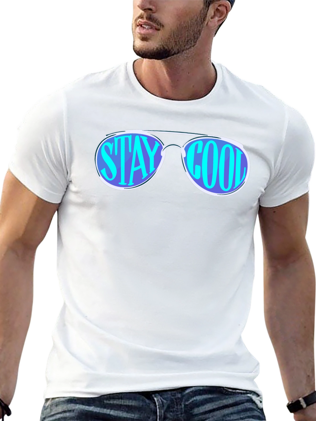 Stay Cool Sunglasses Graphic Tee - Black