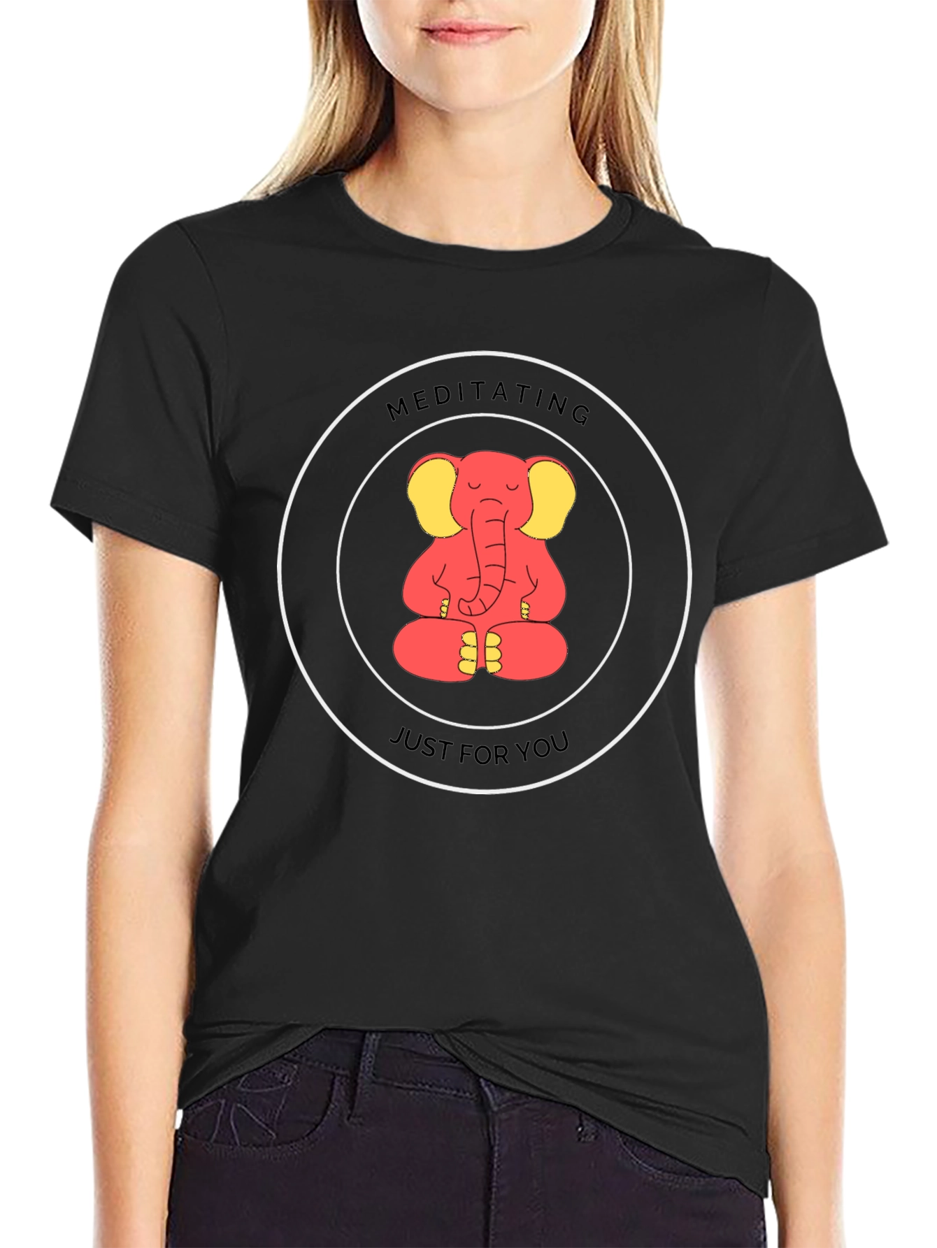 Meditating Elephant Graphic Tee - Just for You