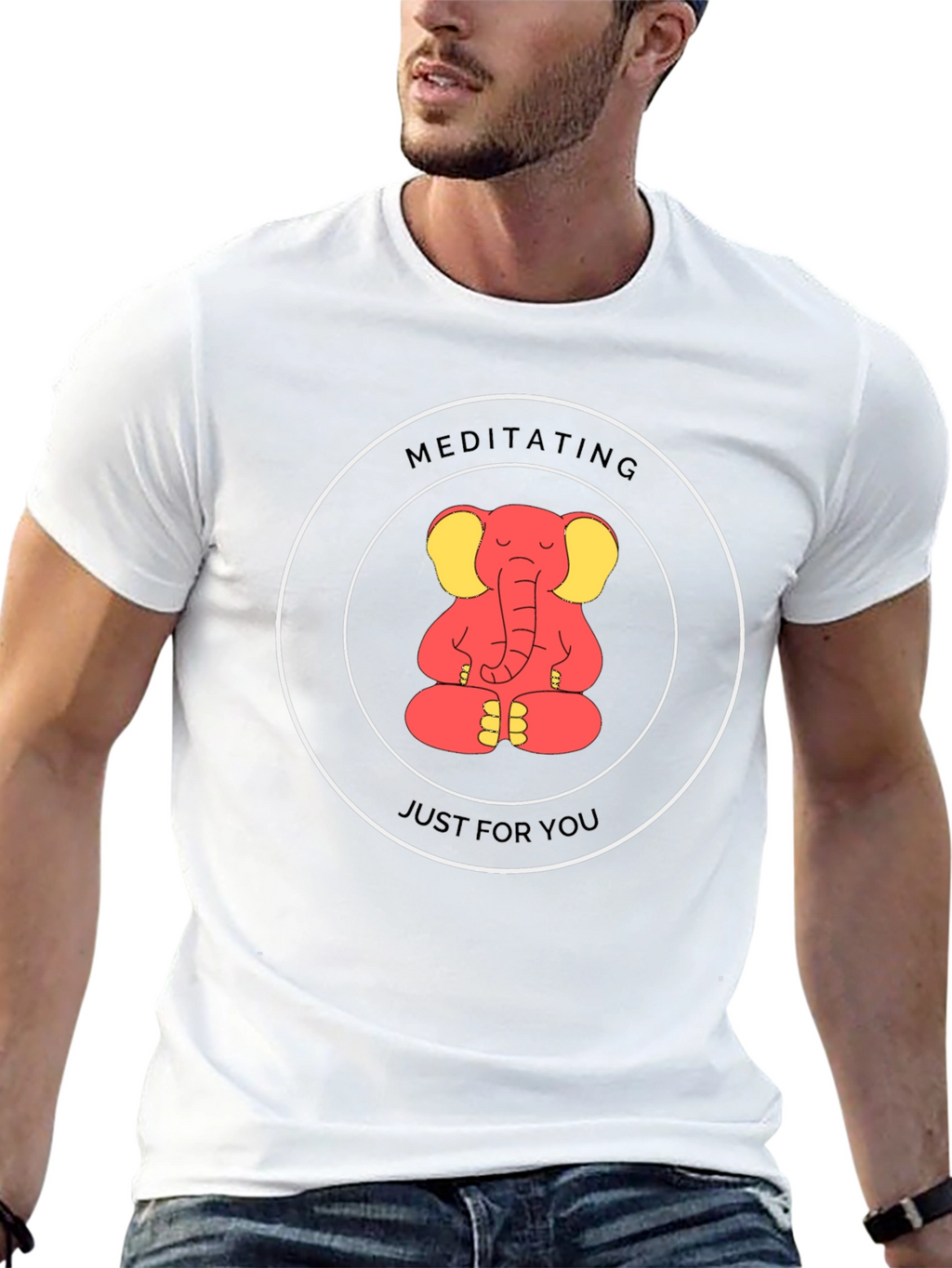 Meditating Elephant Graphic Tee - Just for You
