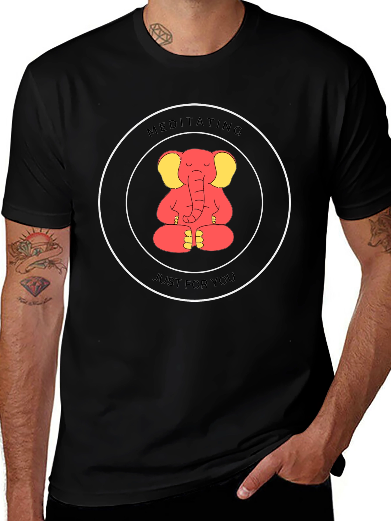Meditating Elephant Graphic Tee - Just for You