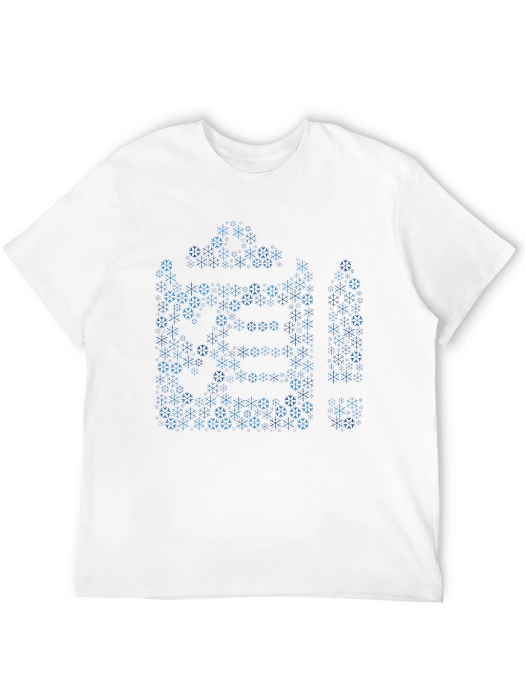 Geometric Snowflake Pattern Black T-Shirt