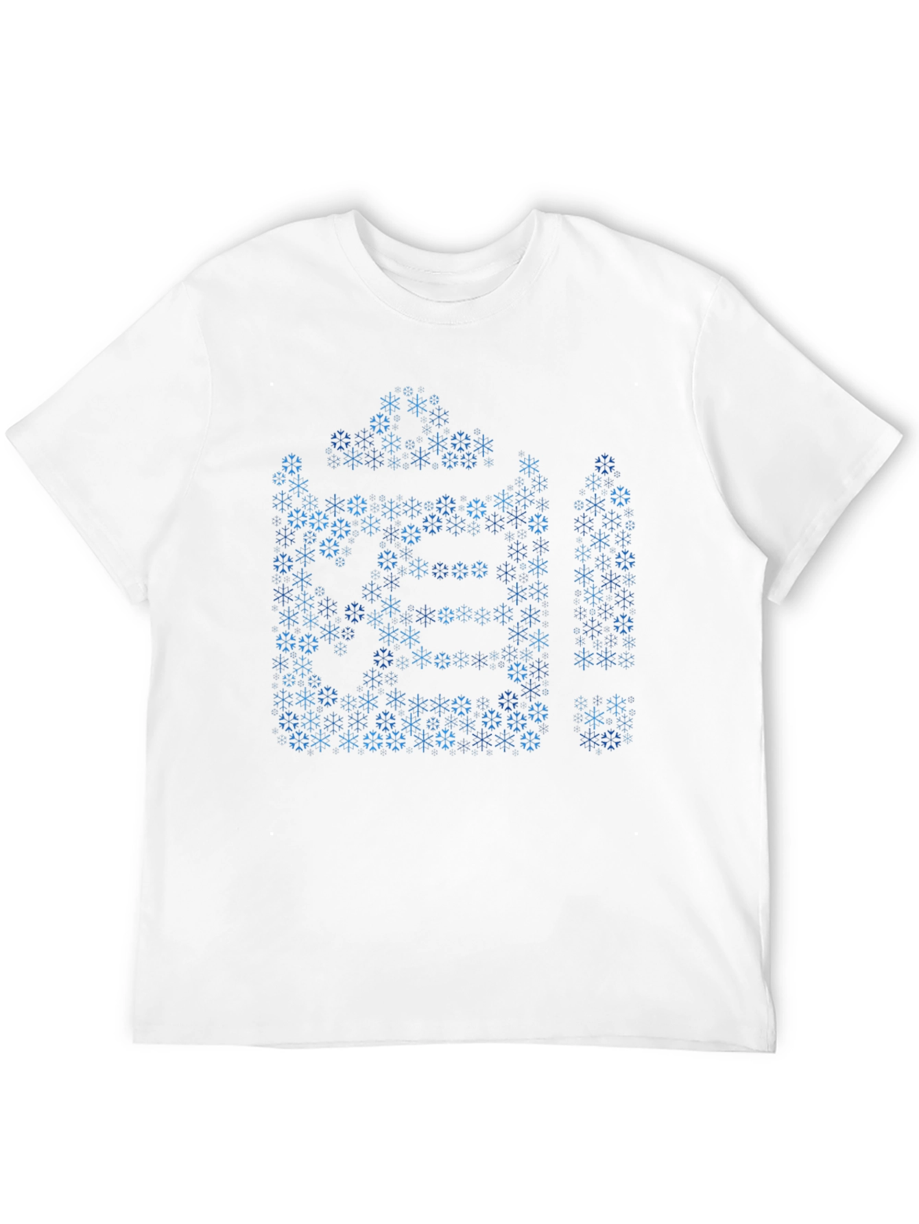 Geometric Snowflake Pattern Black T-Shirt