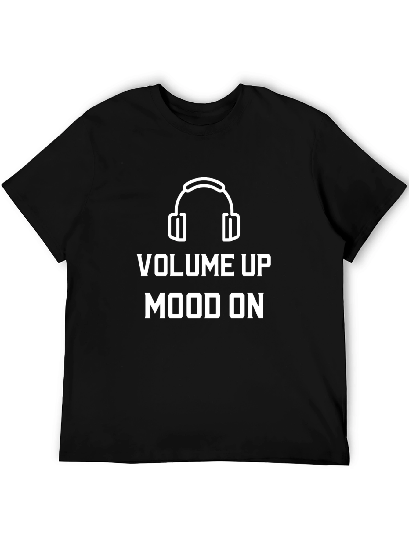 Volume Up Mood On Graphic Tee - Black