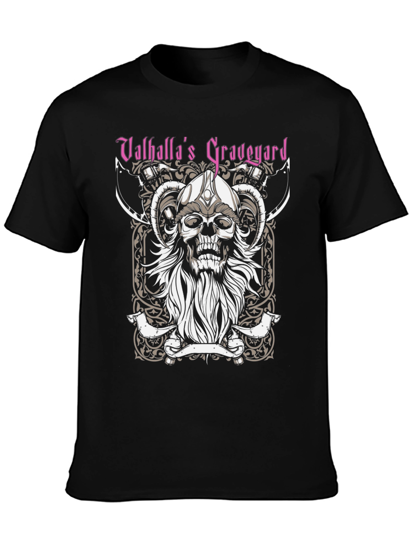 Valhallas Graveyard Viking Skull T-Shirt