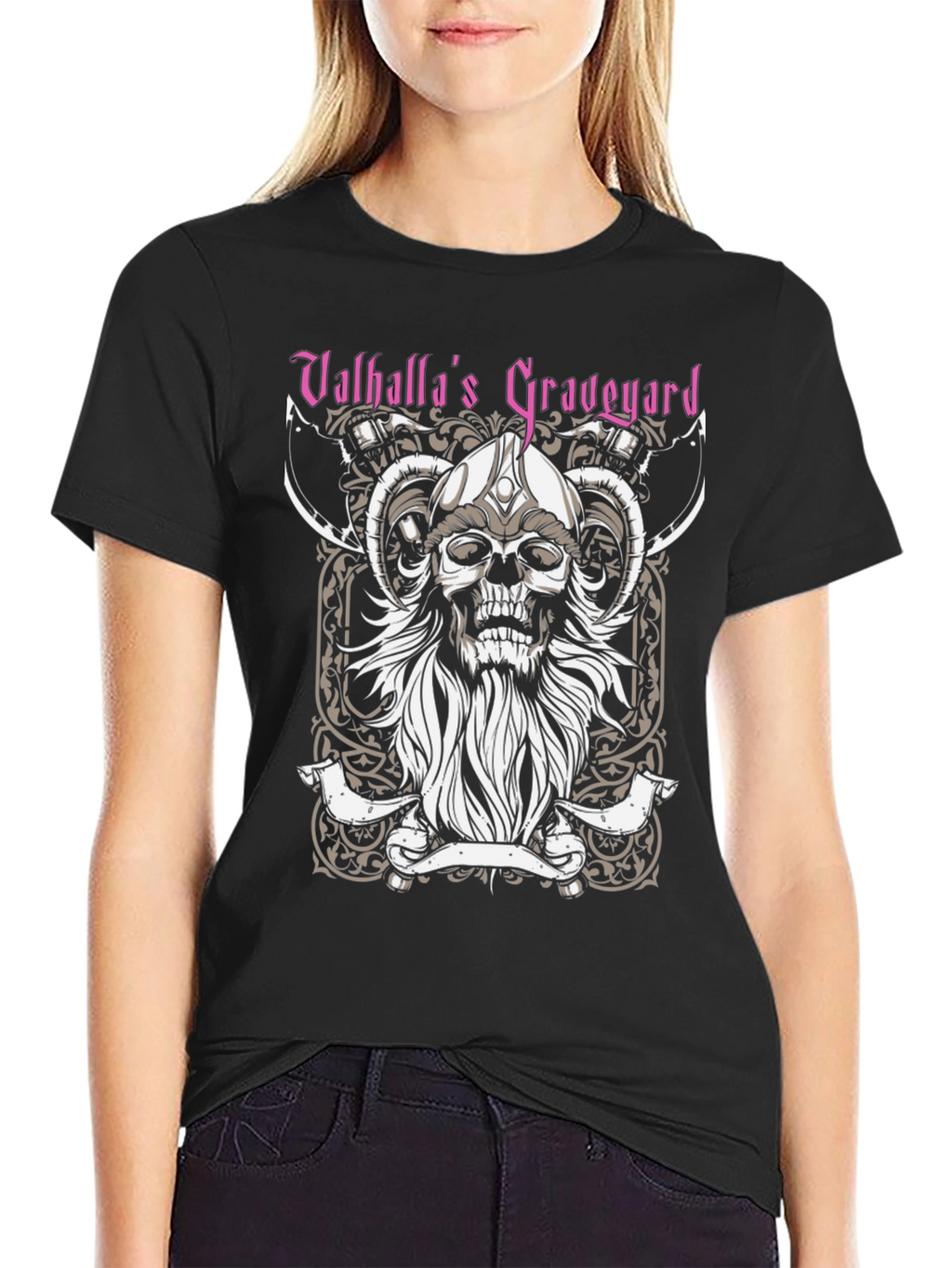 Valhallas Graveyard Viking Skull T-Shirt