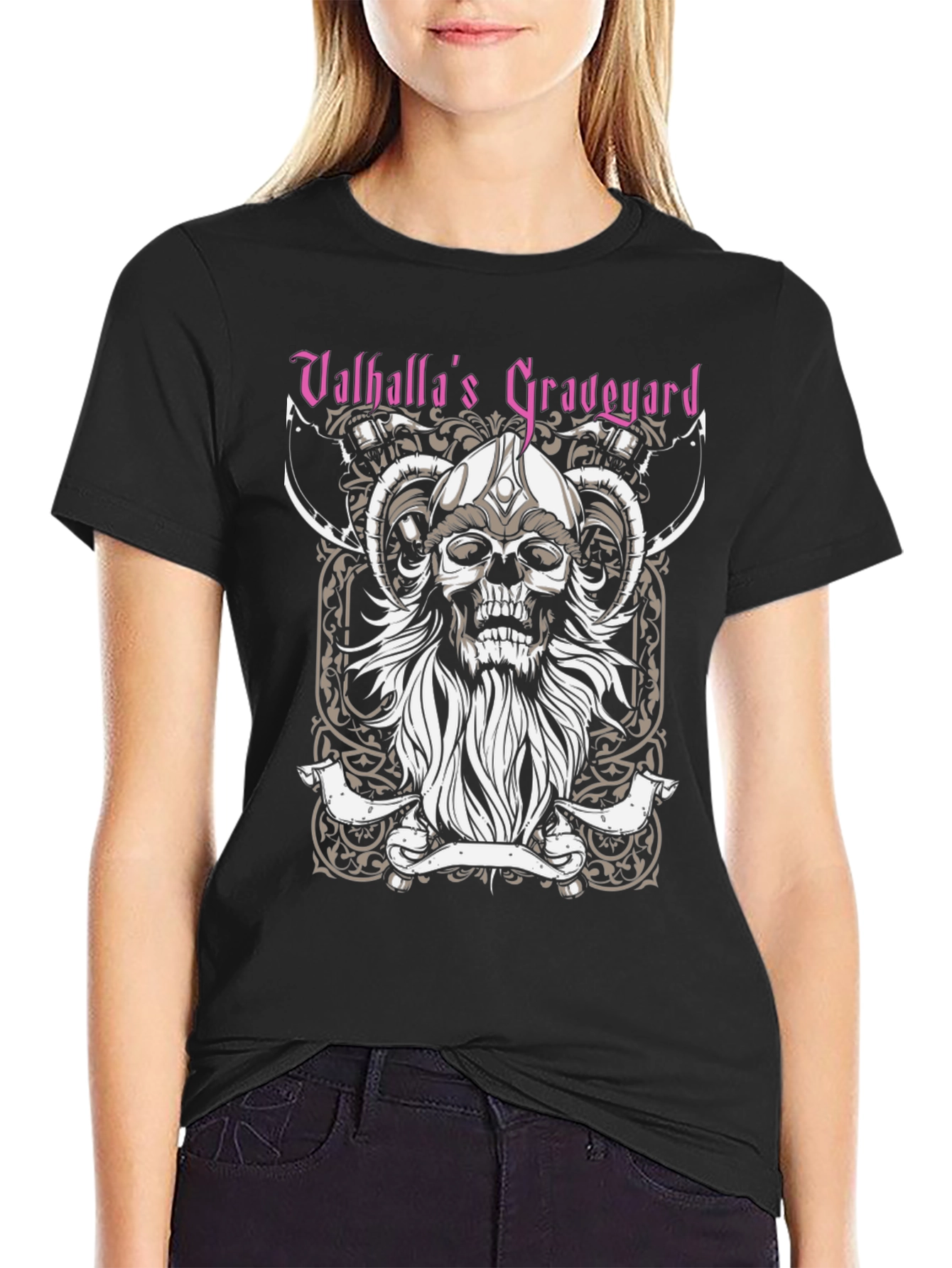 Valhallas Graveyard Viking Skull T-Shirt