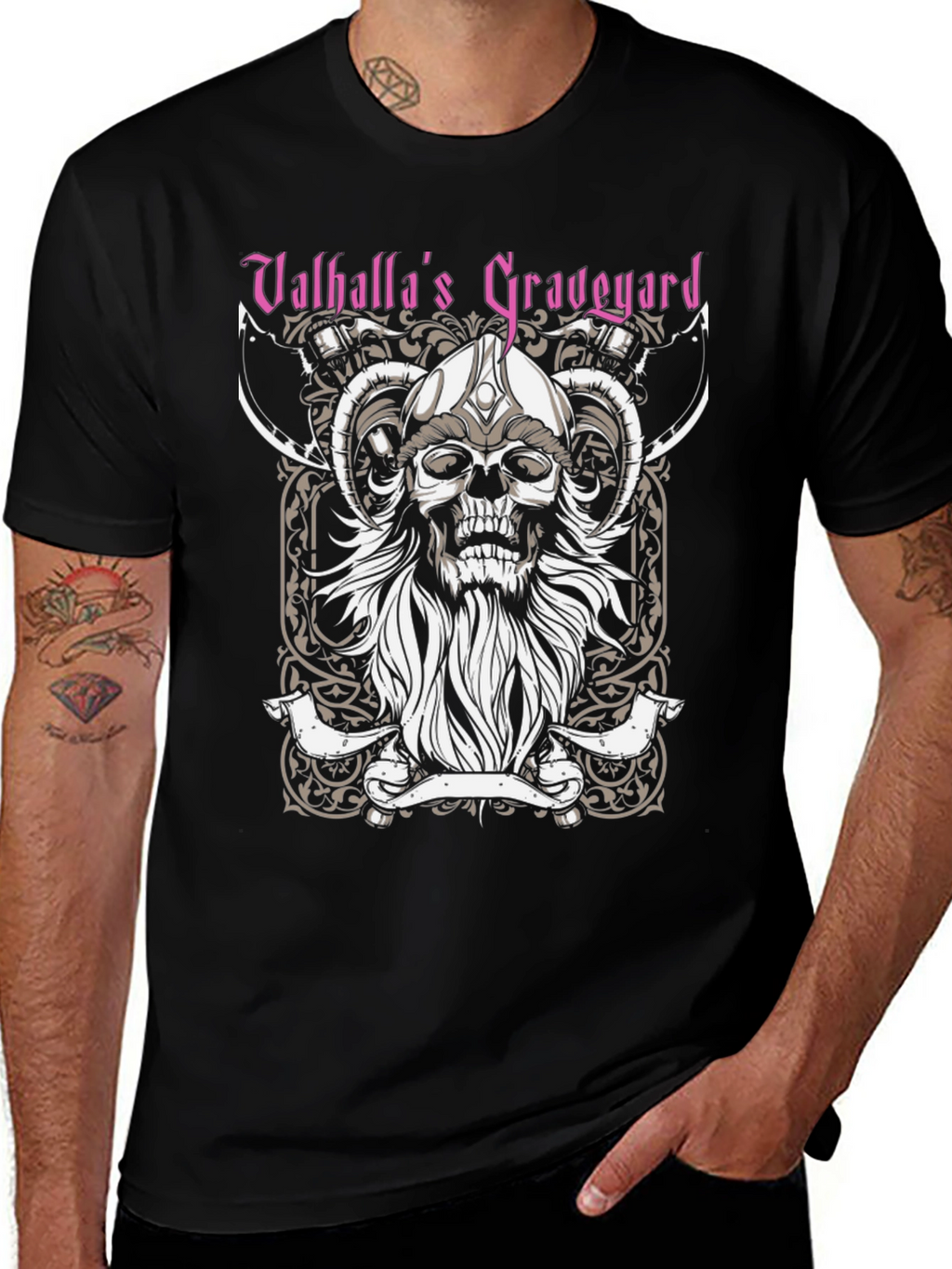 Valhallas Graveyard Viking Skull T-Shirt