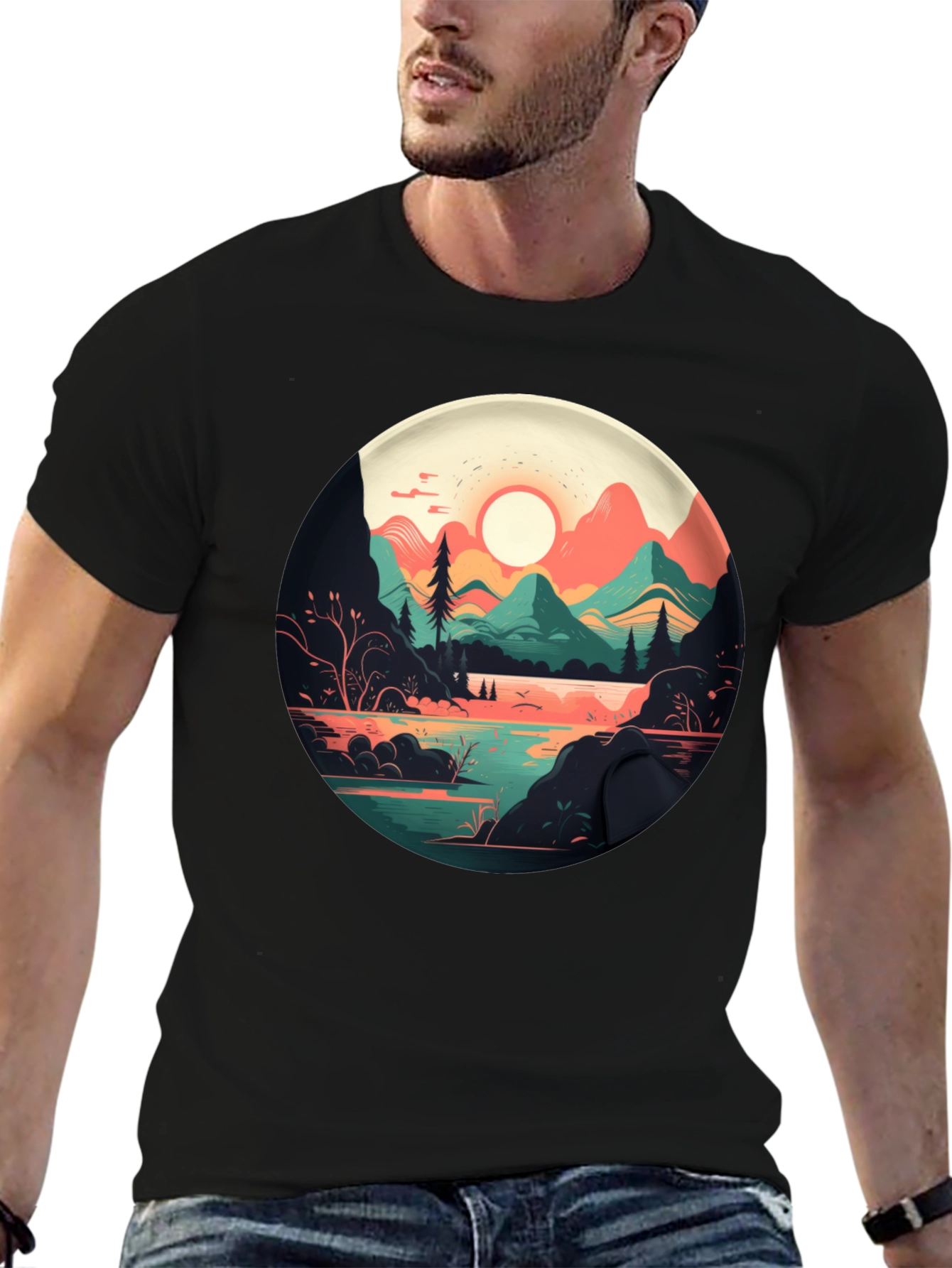 Mountain Lake T-Shirt - Nature Graphic Tee
