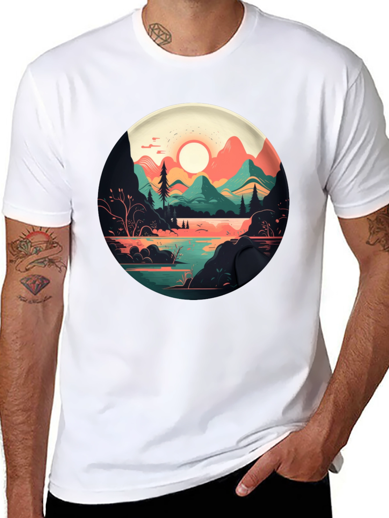 Mountain Lake T-Shirt - Nature Graphic Tee