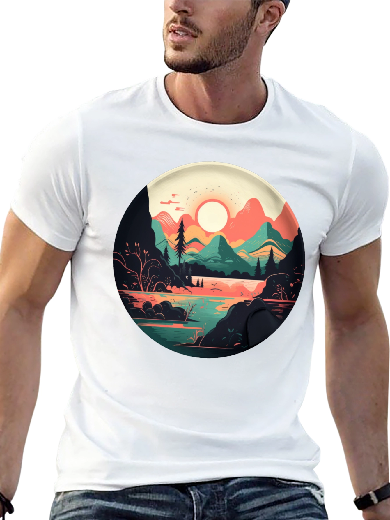 Mountain Lake T-Shirt - Nature Graphic Tee