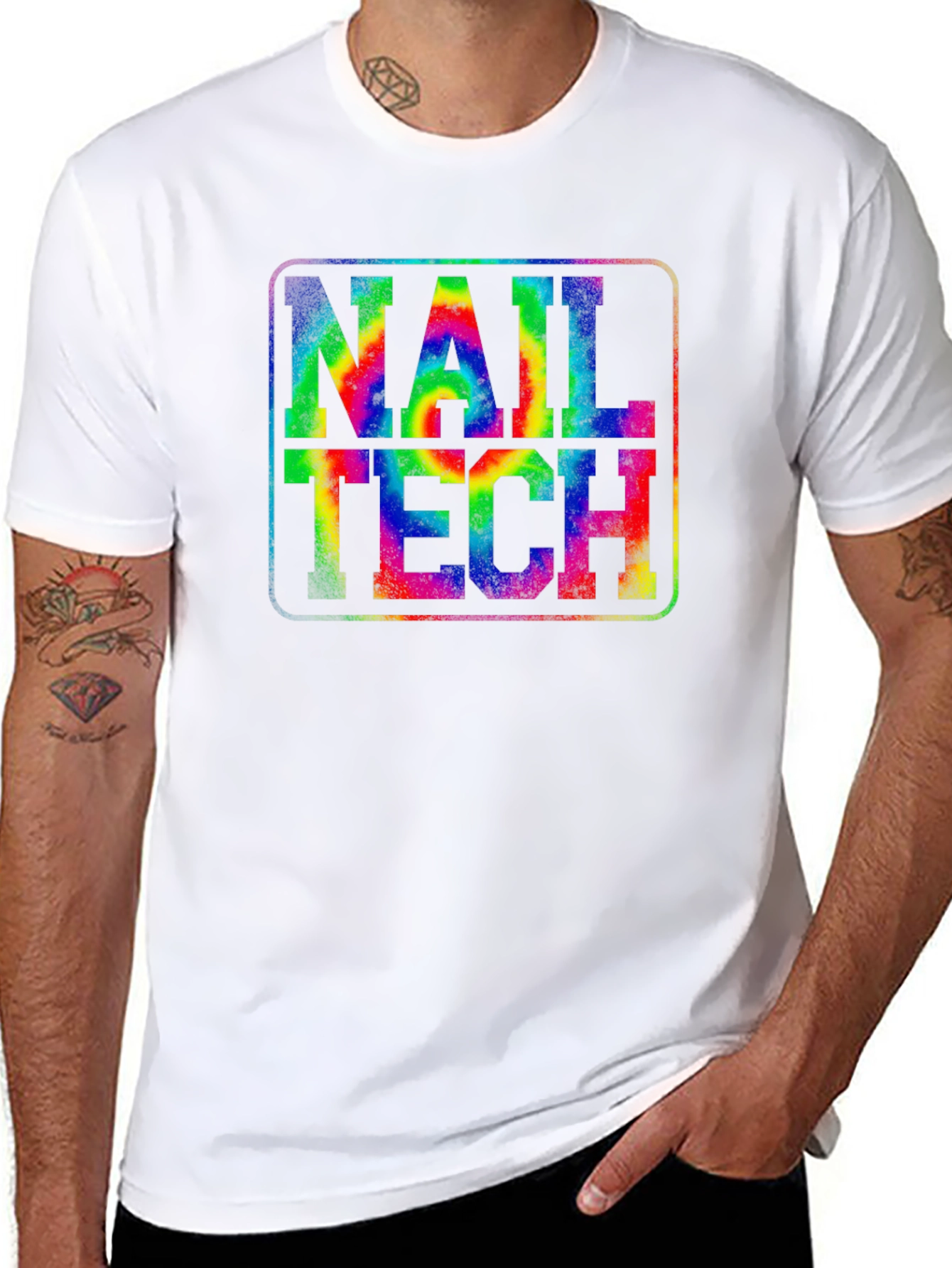 Nail Tech Tie-Dye Graphic T-Shirt - Unisex