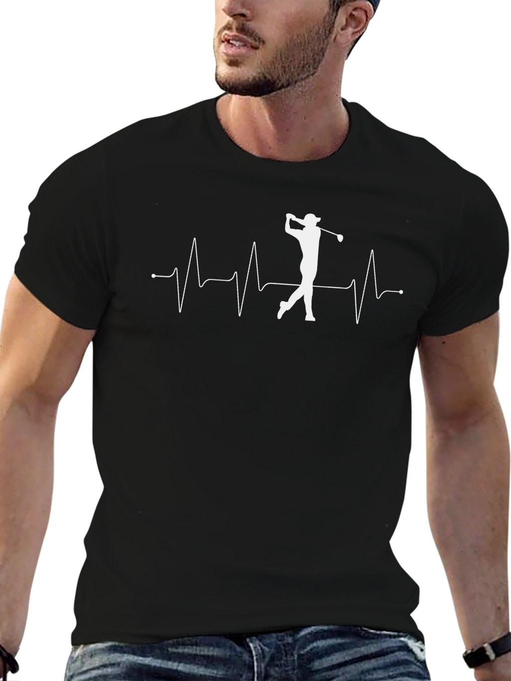 Golf Heartbeat T-Shirt - Golfer Tee