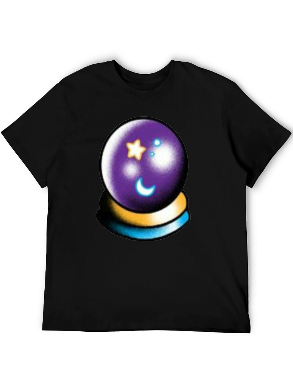 Mystic Crystal Ball Graphic Tee - Black Cotton Shirt