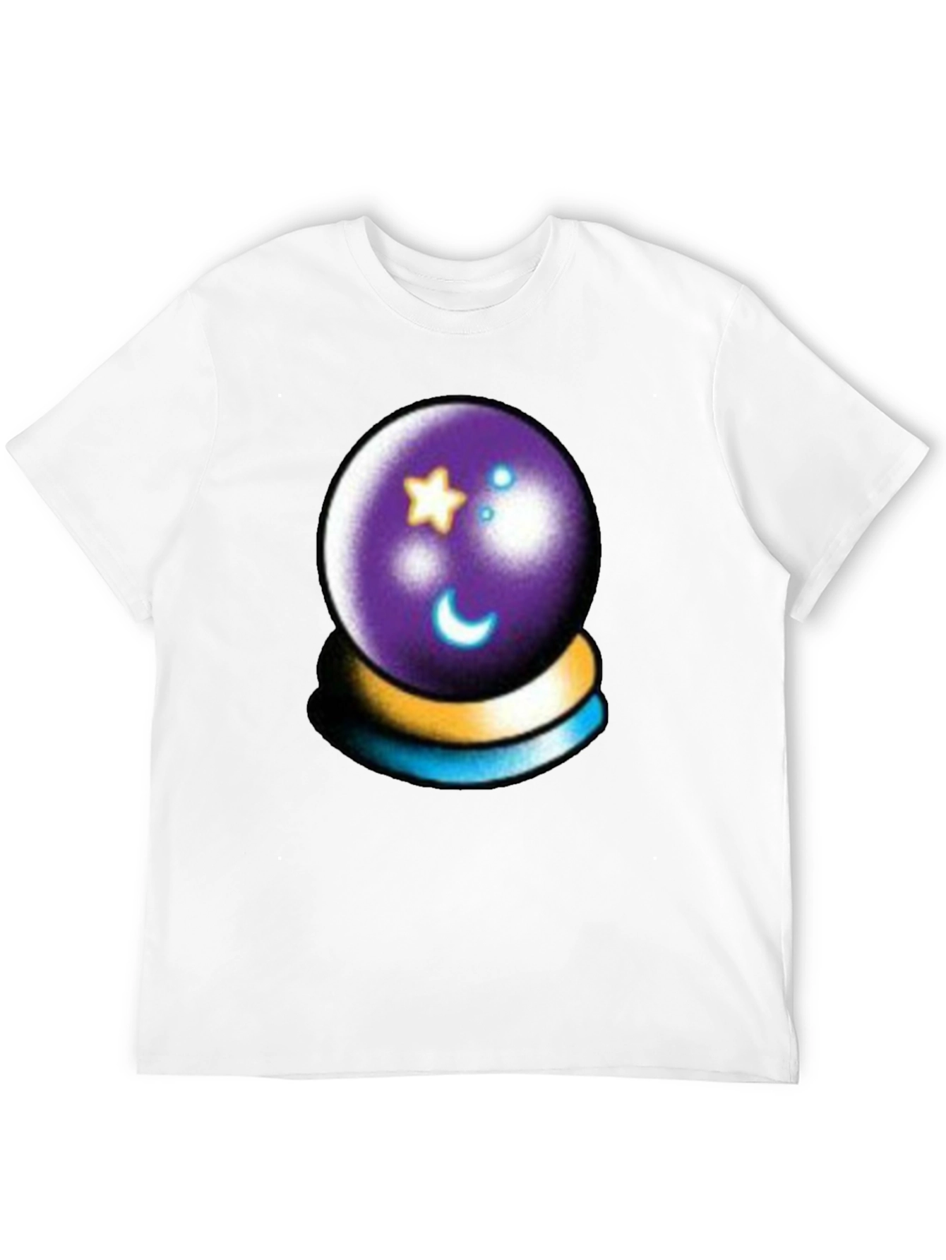 Mystic Crystal Ball Graphic Tee - Black Cotton Shirt