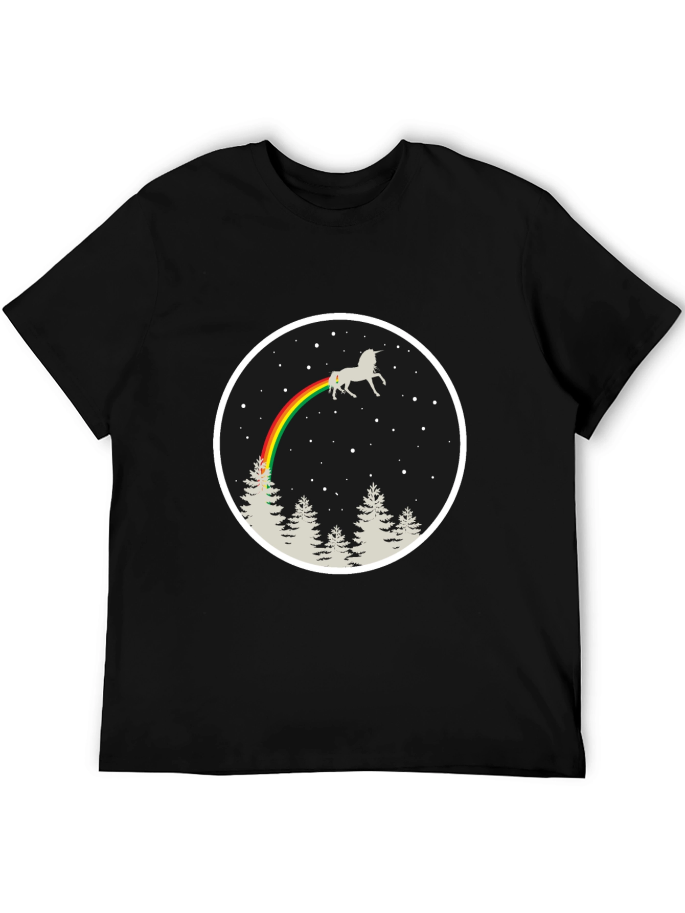 Unicorn Rainbow T-Shirt - Black