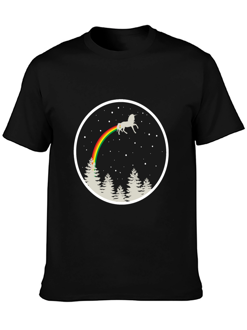 Unicorn Rainbow T-Shirt - Black