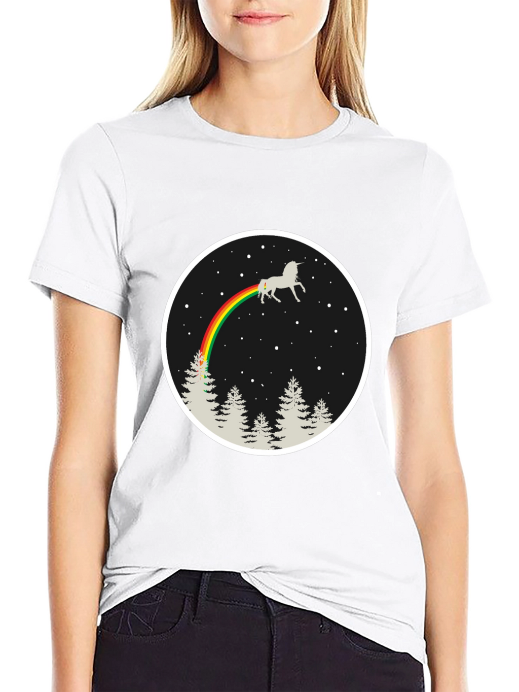 Unicorn Rainbow T-Shirt - Black