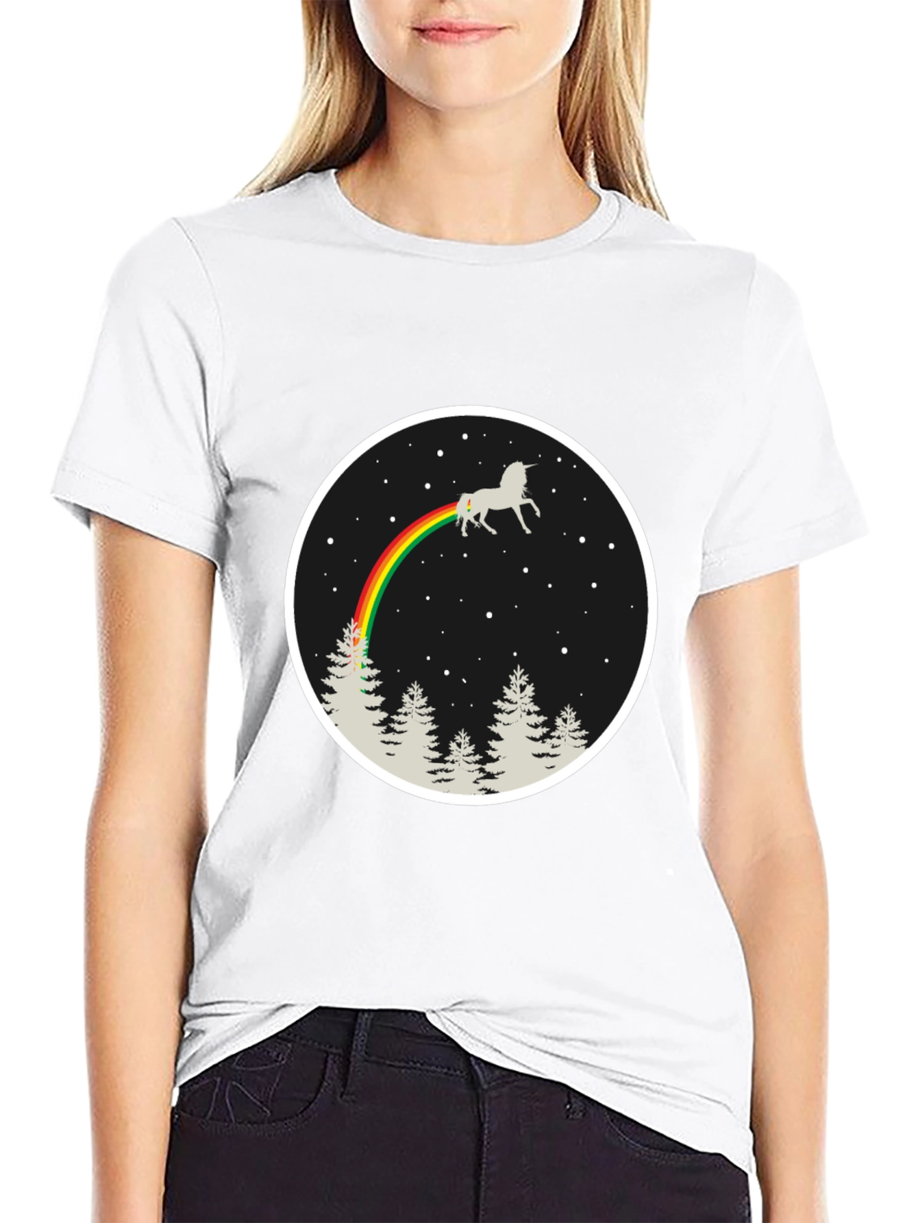 Unicorn Rainbow T-Shirt - Black