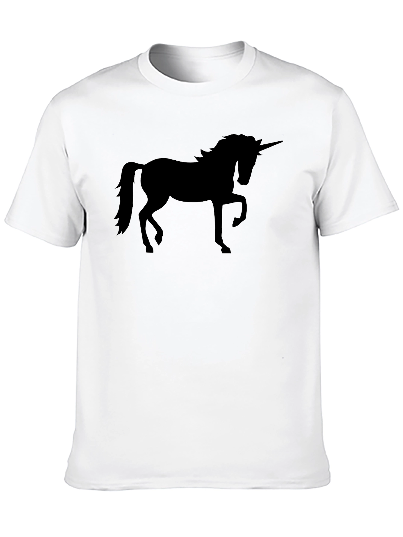 Unicorn Silhouette Graphic Tee - Black Cotton T-Shirt