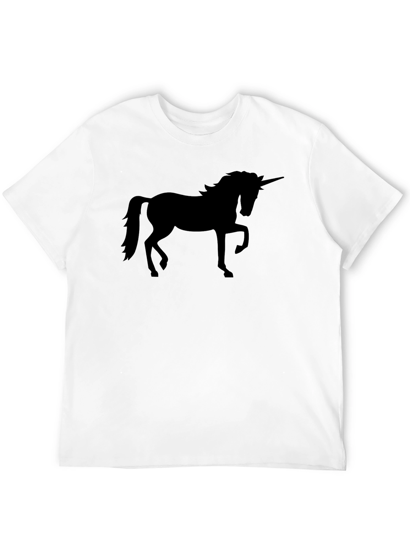 Unicorn Silhouette Graphic Tee - Black Cotton T-Shirt