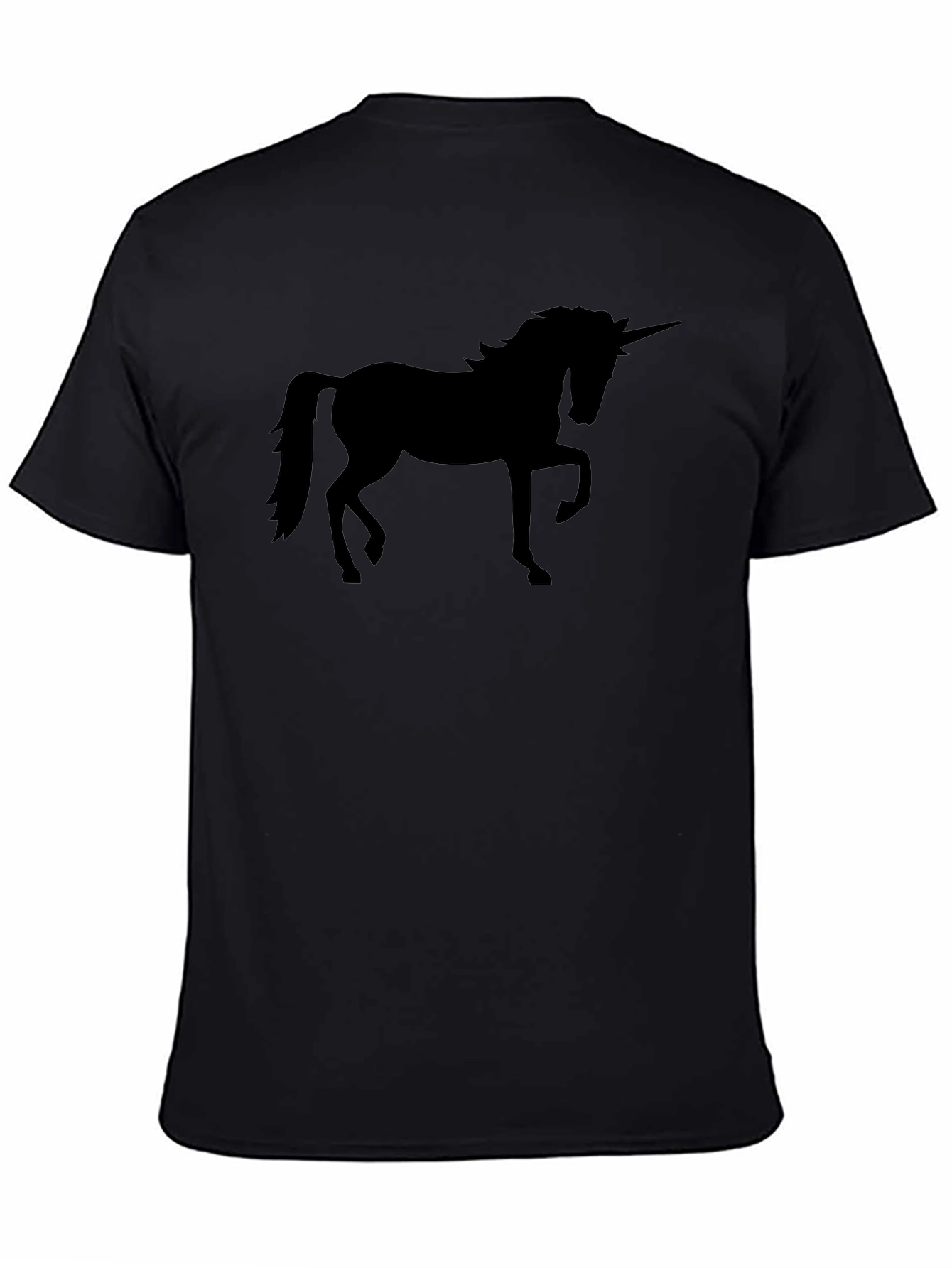 Unicorn Silhouette Graphic Tee - Black Cotton T-Shirt