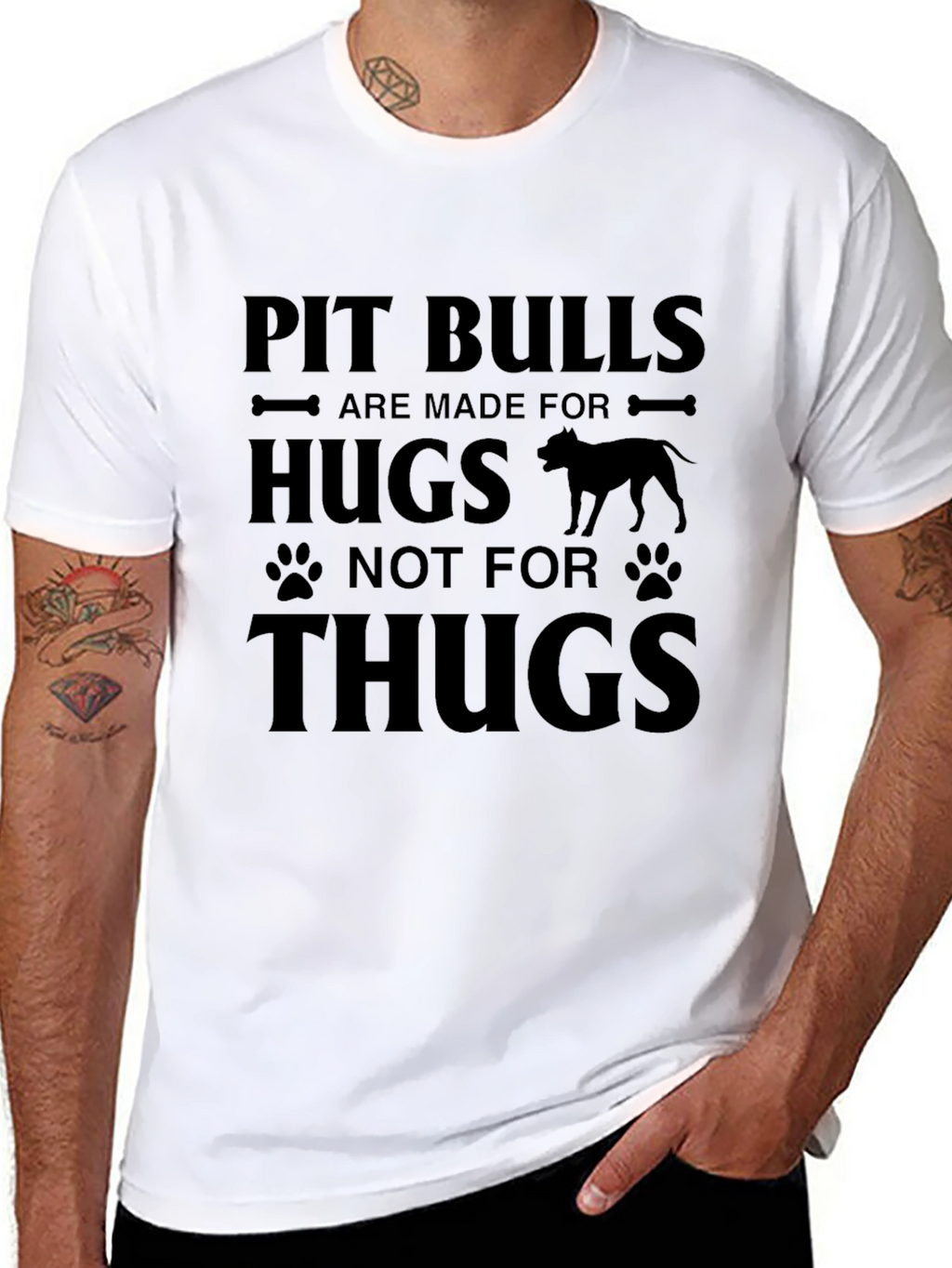 Pit Bull Hugs Graphic Tee - Soft Cotton Blend