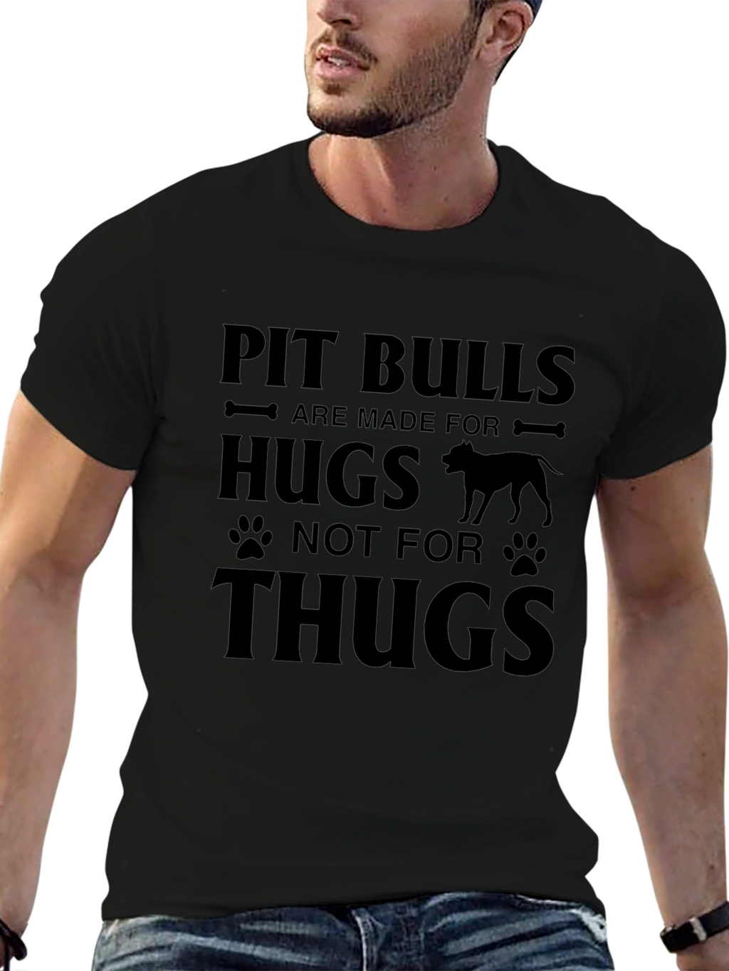 Pit Bull Hugs Graphic Tee - Soft Cotton Blend