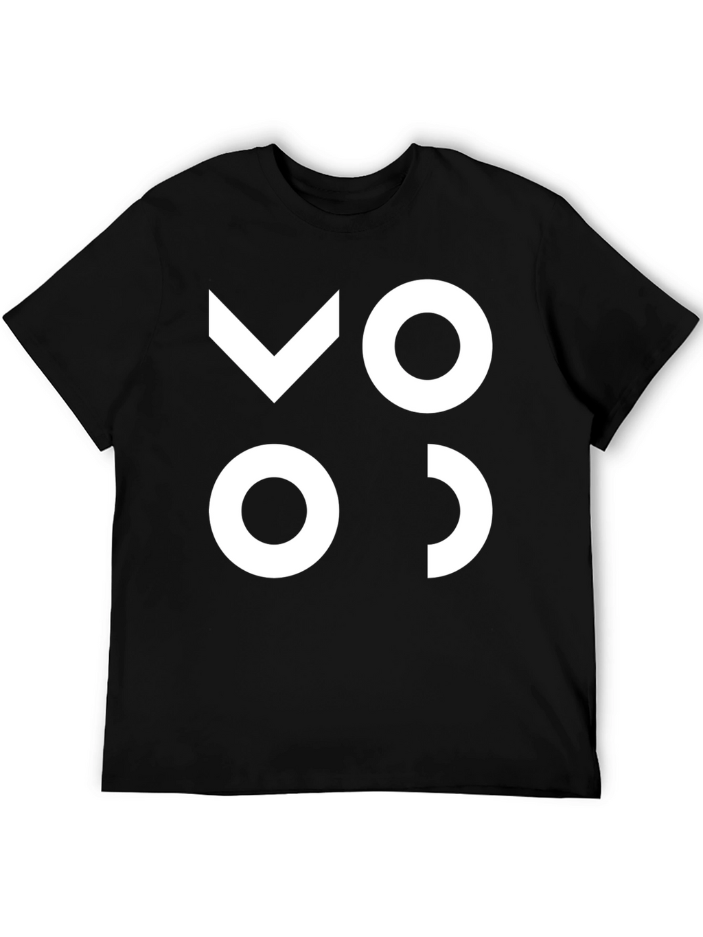 Modern Graphic Tee - Black with White Abstract Design