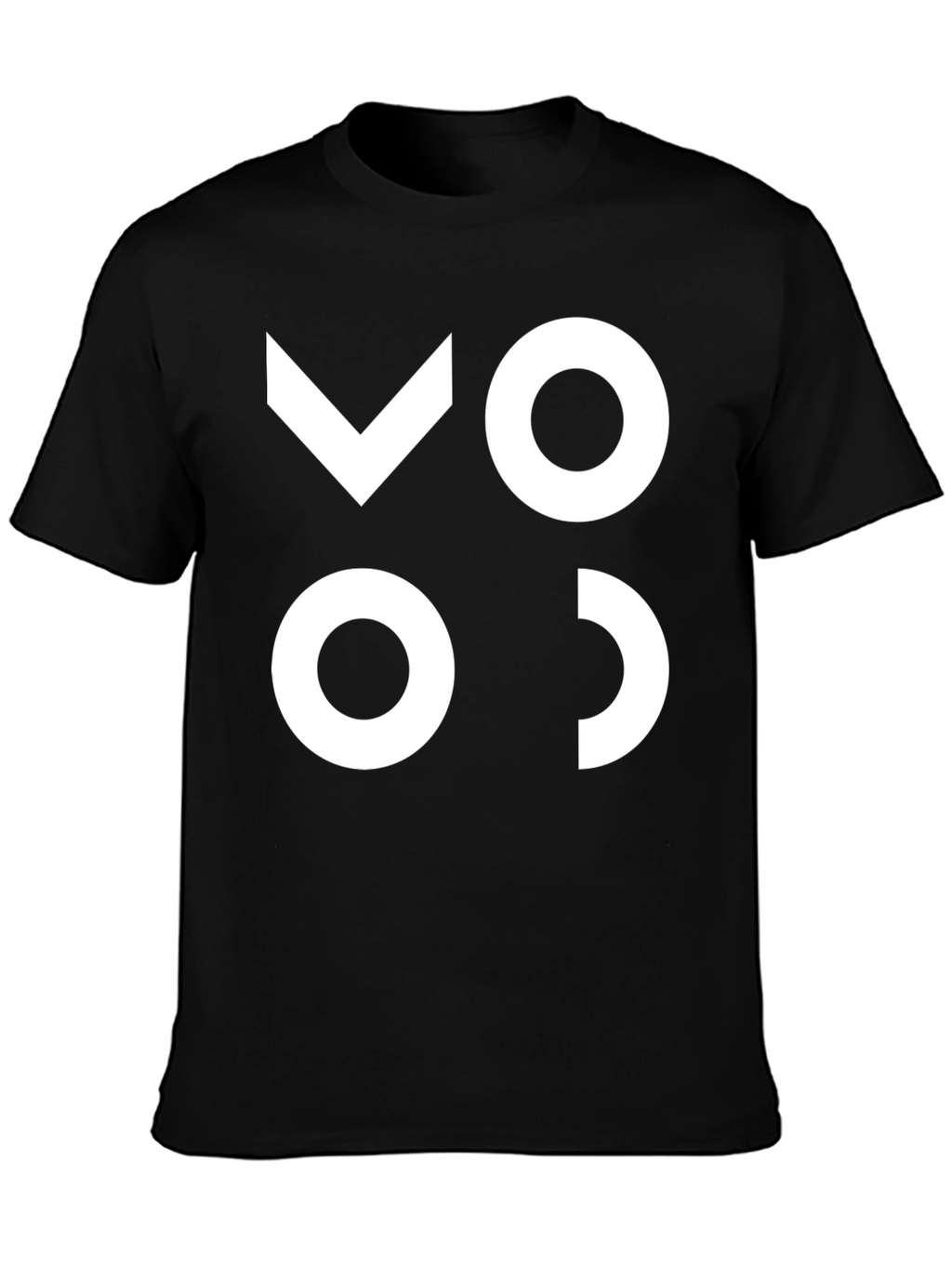 Modern Graphic Tee - Black with White Abstract Design