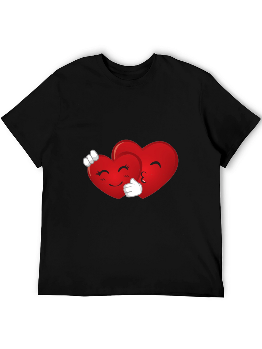 Heart Emoji Hug Black T-Shirt