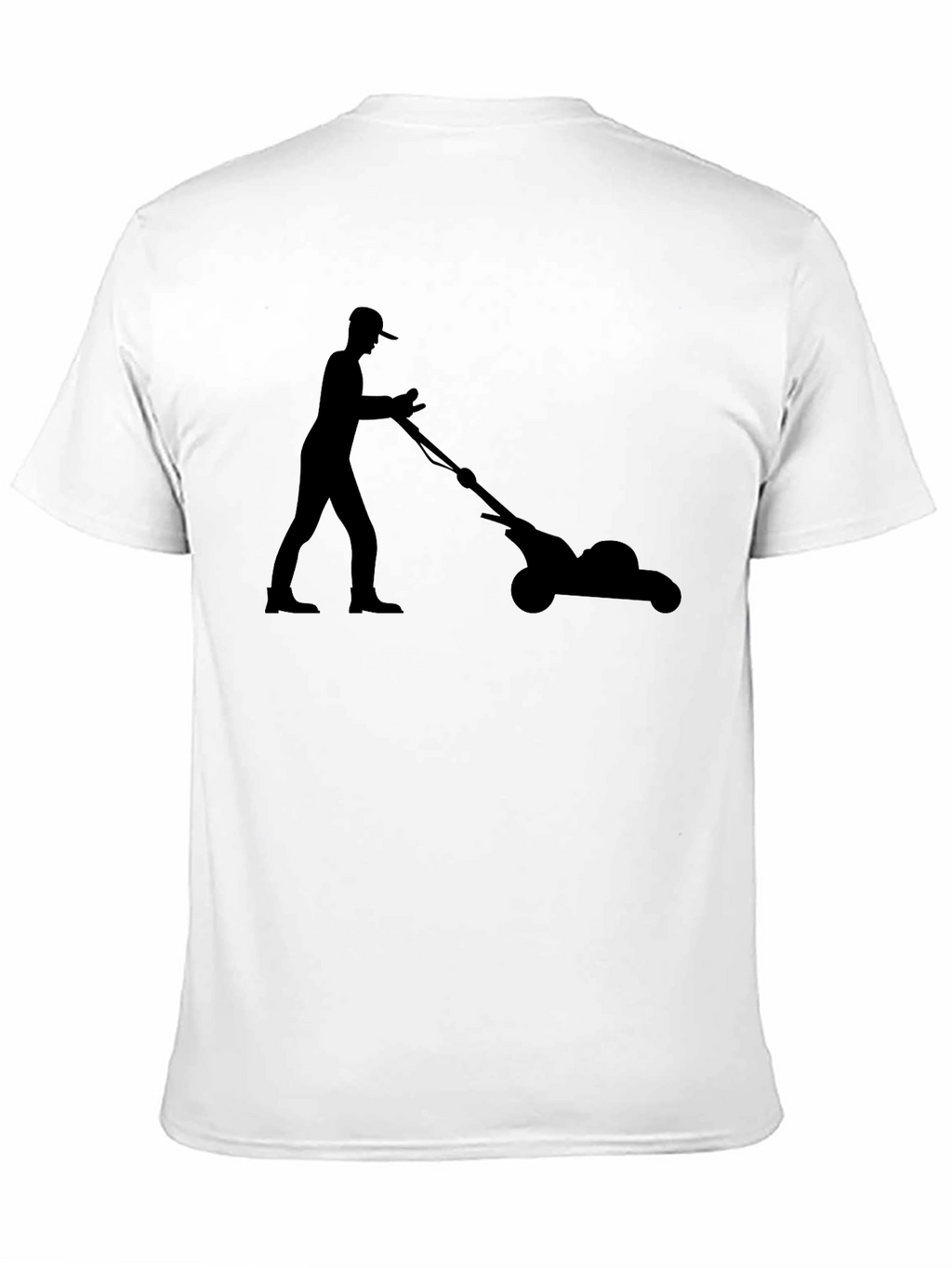 Lawn Mower Silhouette Graphic Tee - Black T-Shirt