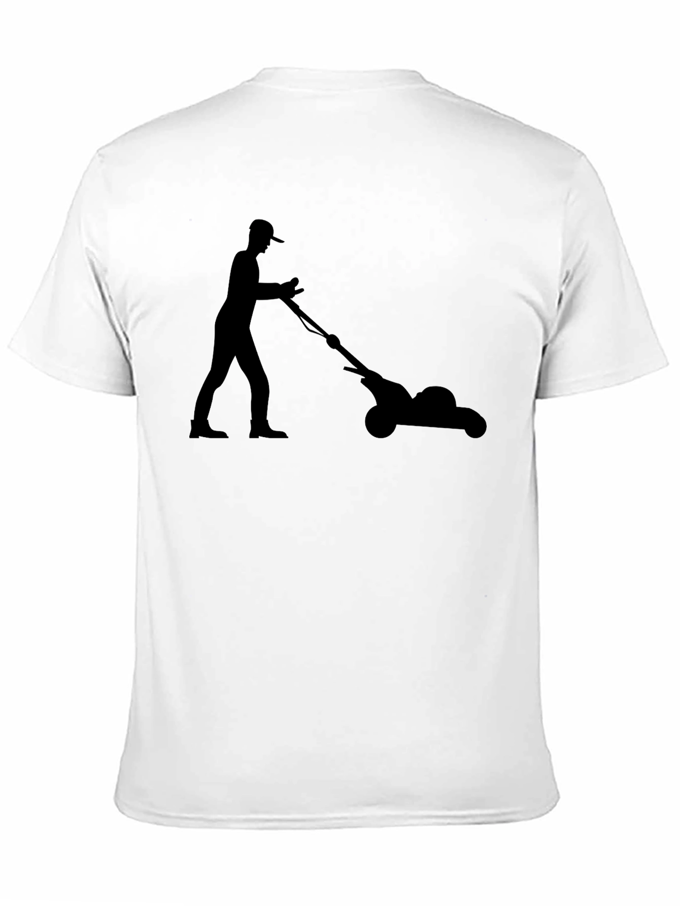 Lawn Mower Silhouette Graphic Tee - Black T-Shirt