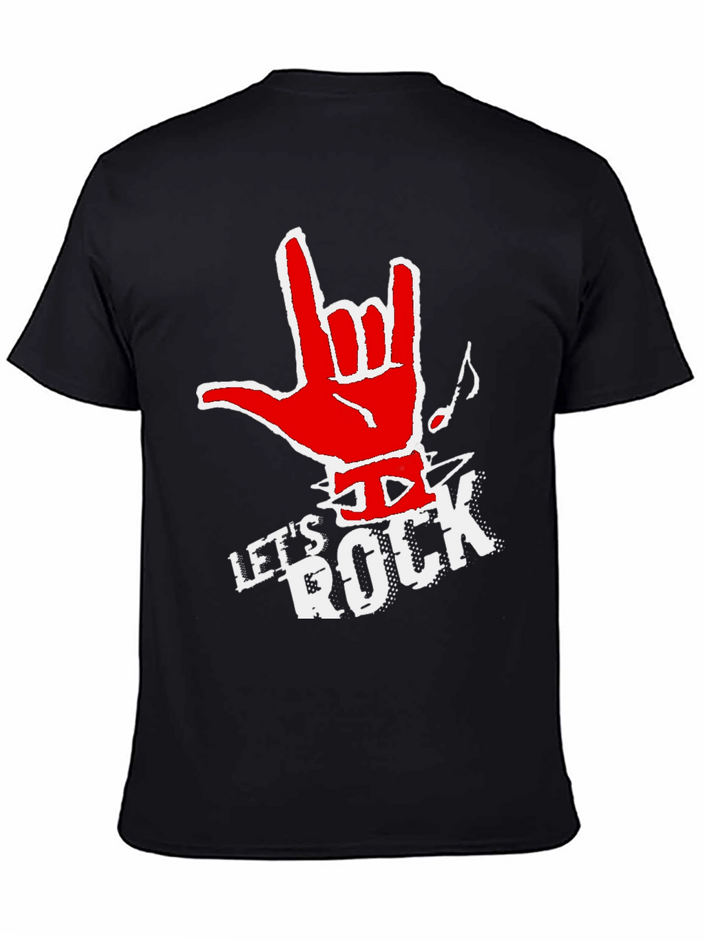 Lets Rock Graphic Tee - Black Cotton