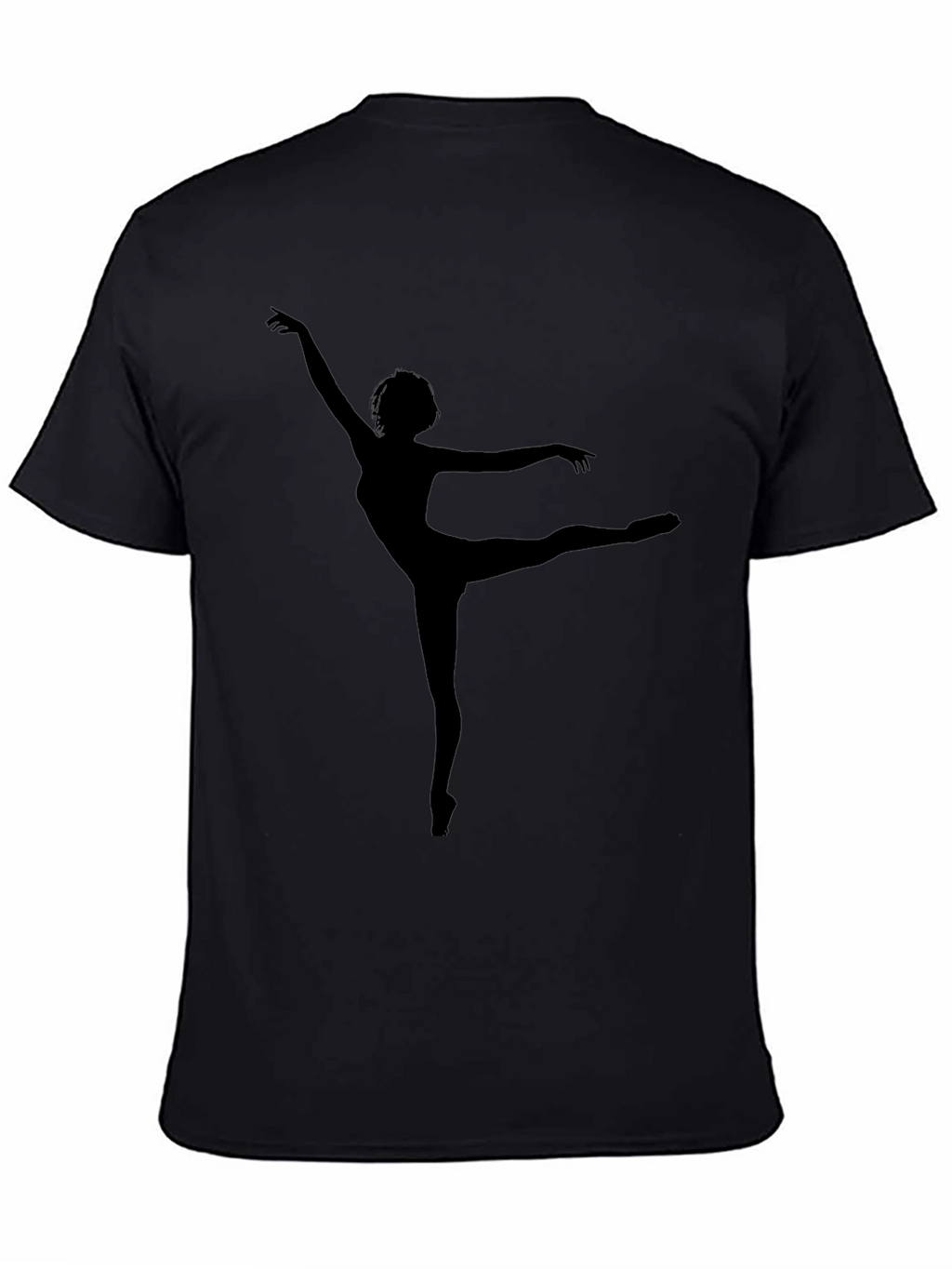 Ballet Dancer Silhouette Graphic Tee - Soft Black Cotton
