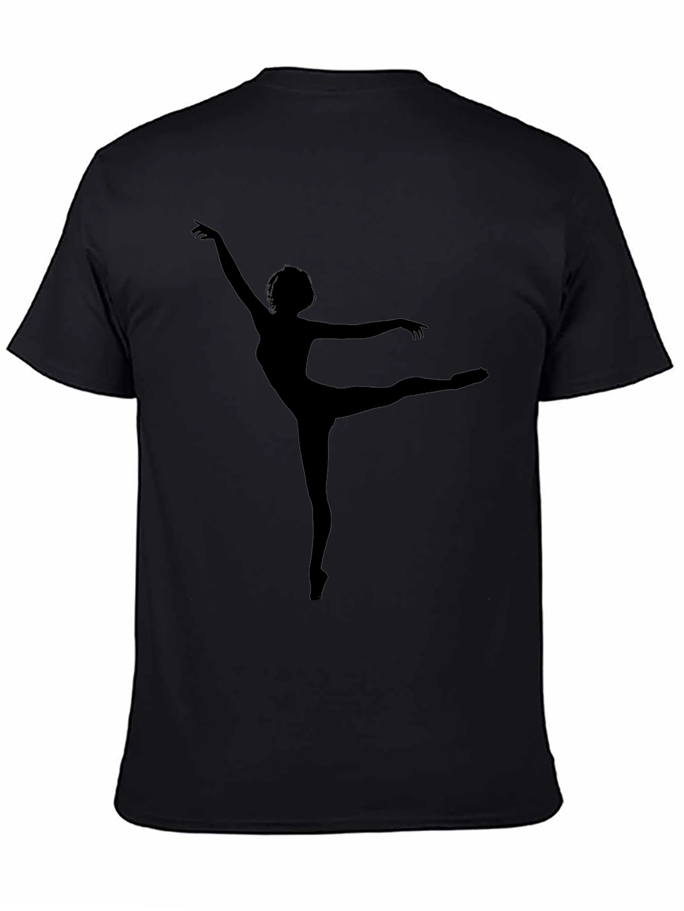 Ballet Dancer Silhouette Graphic Tee - Soft Black Cotton