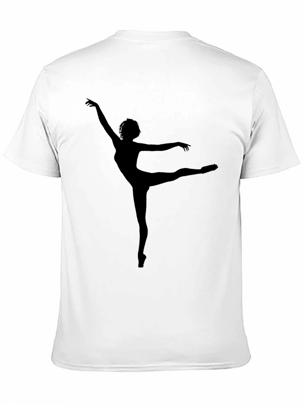Ballet Dancer Silhouette Graphic Tee - Soft Black Cotton