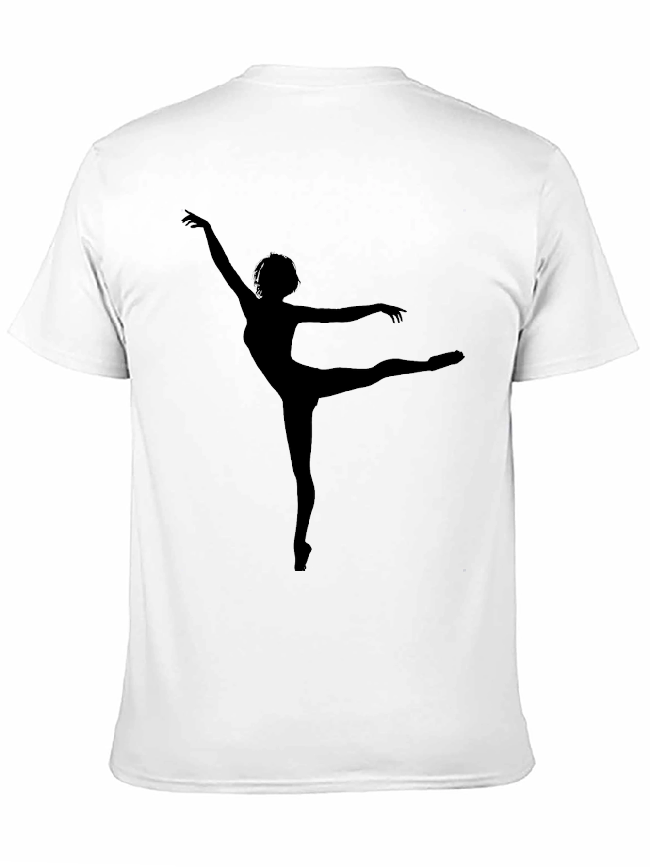 Ballet Dancer Silhouette Graphic Tee - Soft Black Cotton