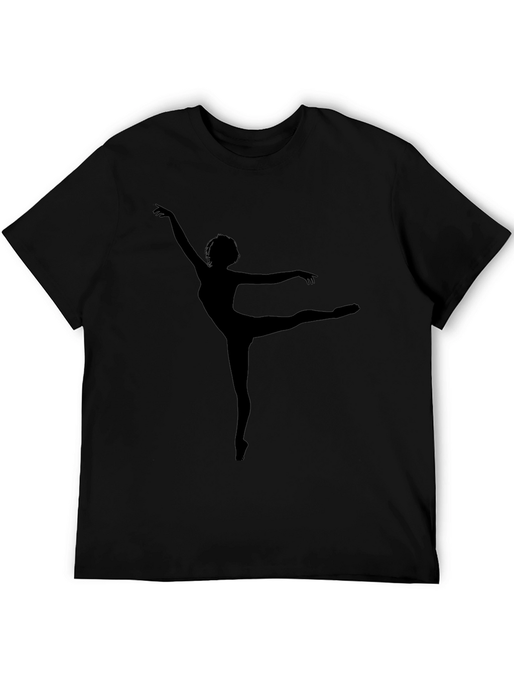 Ballet Dancer Silhouette Graphic Tee - Soft Black Cotton