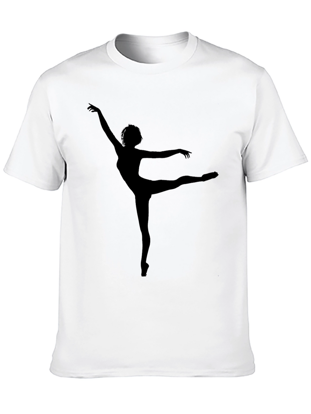 Ballet Dancer Silhouette Graphic Tee - Soft Black Cotton