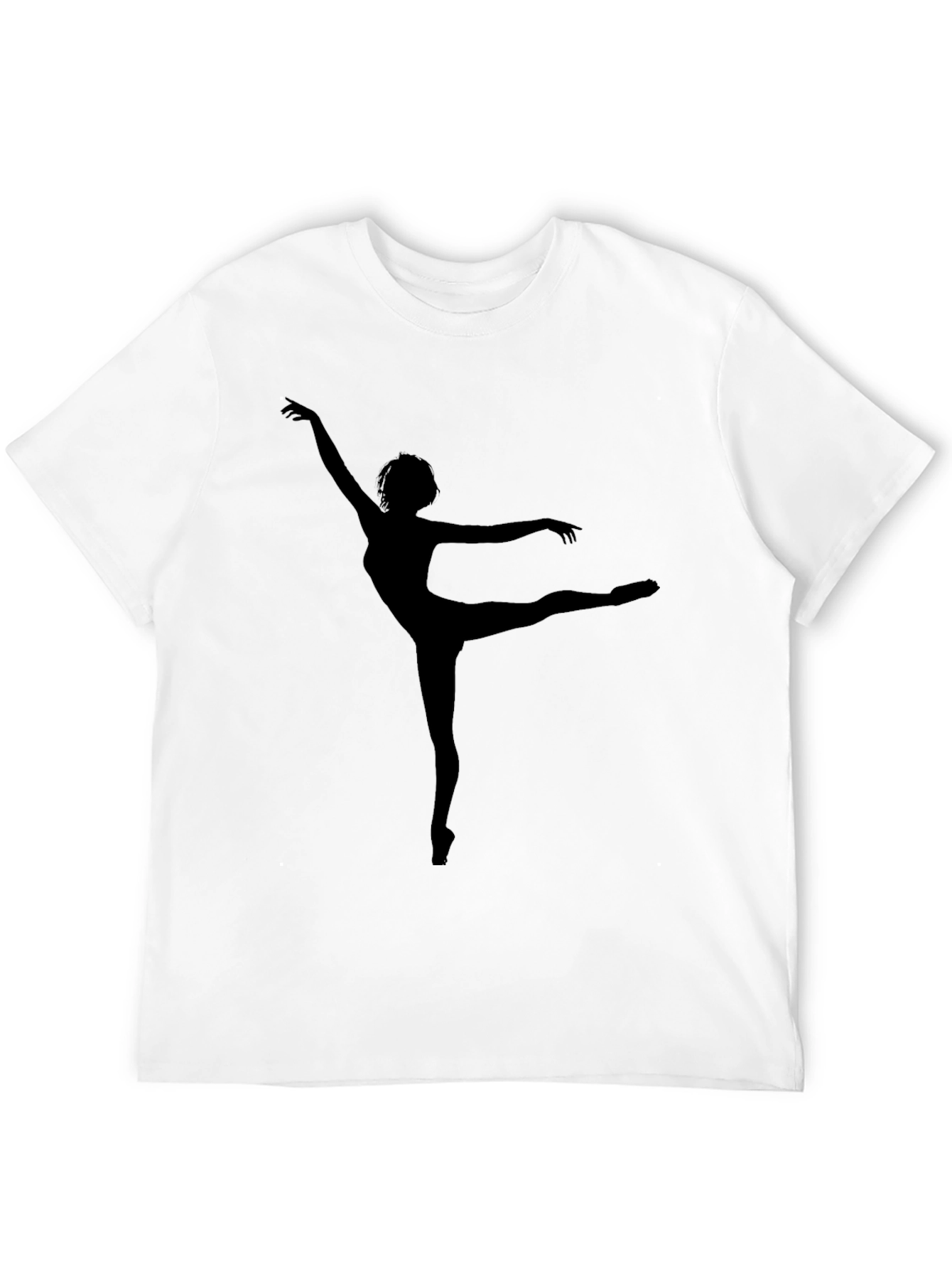 Ballet Dancer Silhouette Graphic Tee - Soft Black Cotton