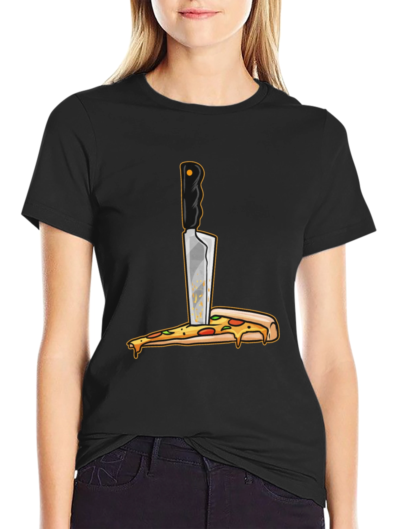 Pizza Knife T-Shirt - Funny Foodie Graphic Tee