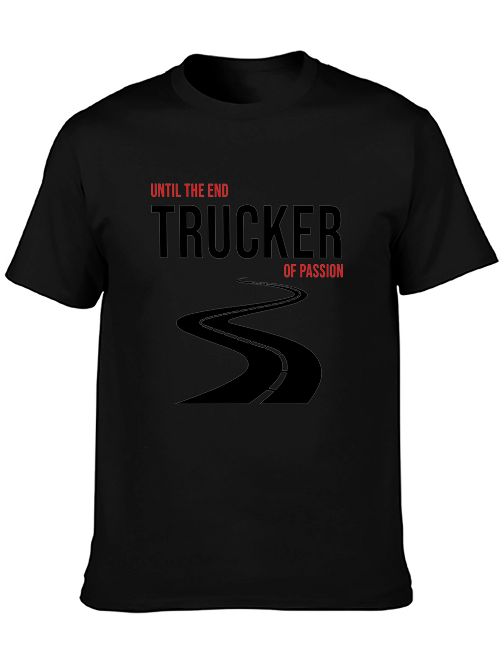 Trucker of Passion Black T-Shirt - Road Design